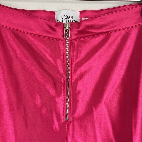 Urban Outfitters Hot Pink Disco Pants Exposed Zippers Shiny Size XL - Picture 3 of 11